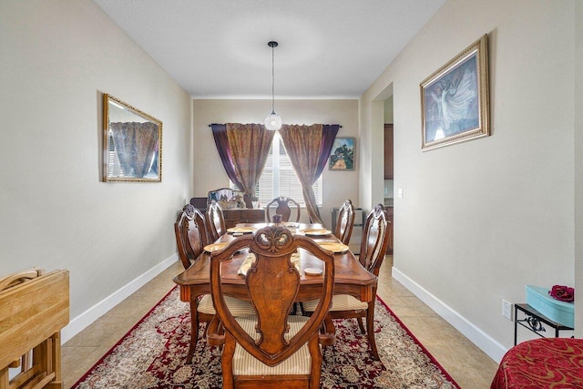 view of tiled dining room