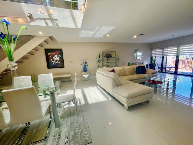 1127 Boca Cove Ln Unit 3, Highland Beach, FL 33487 - living area featuring recessed lighting and baseboards