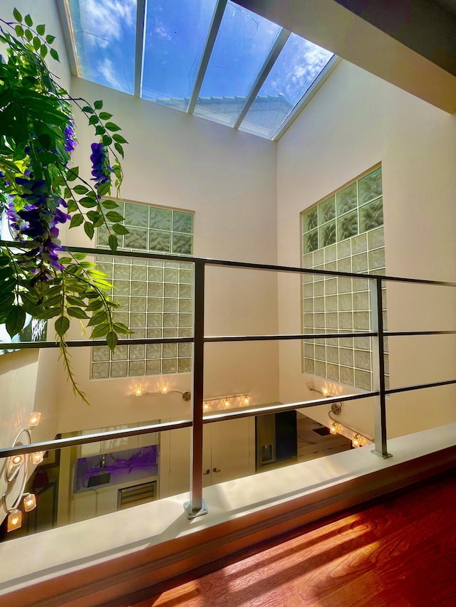 interior space with a skylight