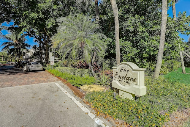 view of community sign