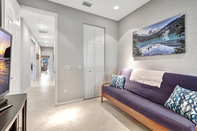 view of tiled living room