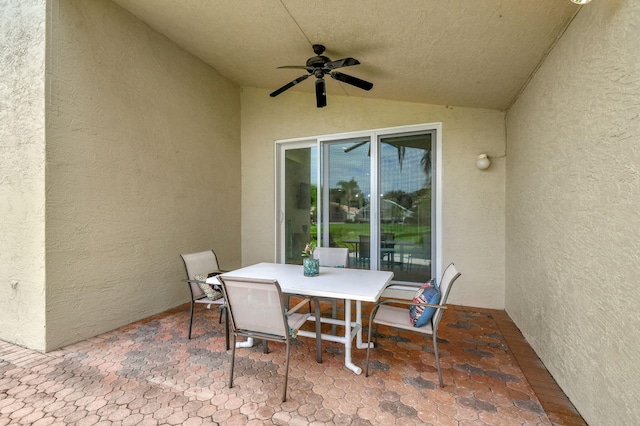 view of patio / terrace with ceiling fan