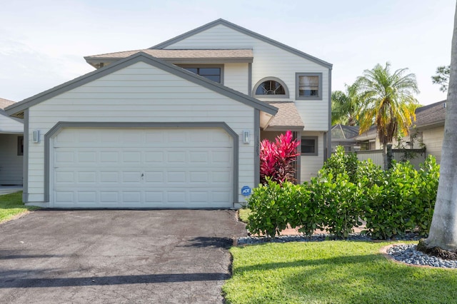 view of front property with a garage