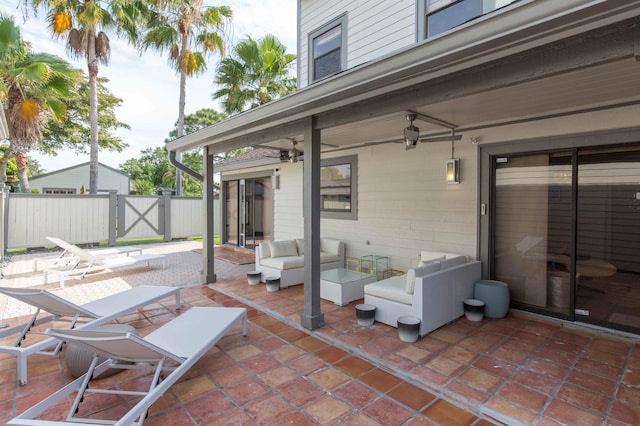 view of patio with an outdoor living space