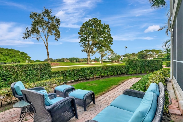 view of patio / terrace with an outdoor hangout area