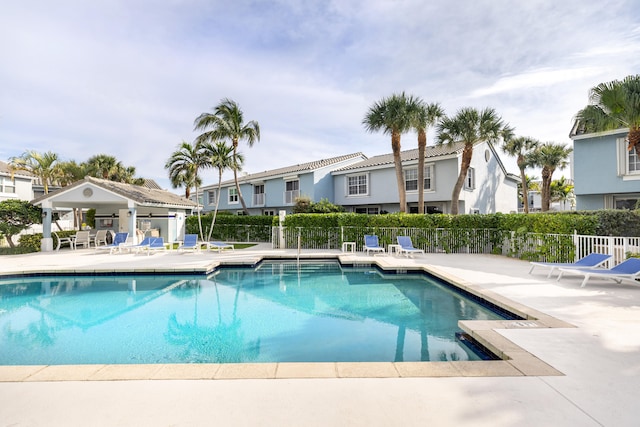 view of pool featuring a patio