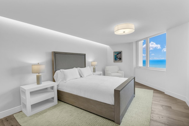 bedroom featuring light hardwood / wood-style flooring