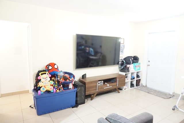 view of tiled living room