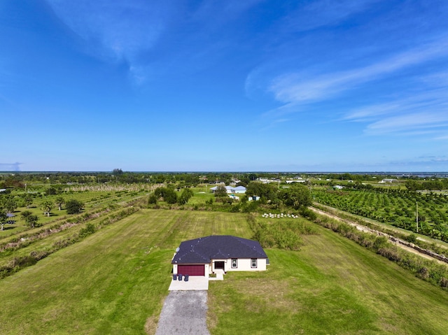 bird's eye view featuring a rural view