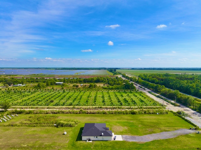 aerial view with a rural view