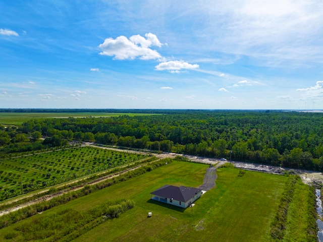 drone / aerial view with a rural view