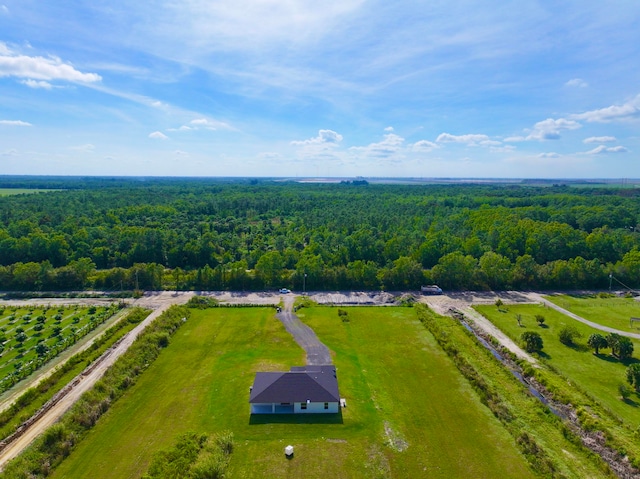 bird's eye view with a rural view