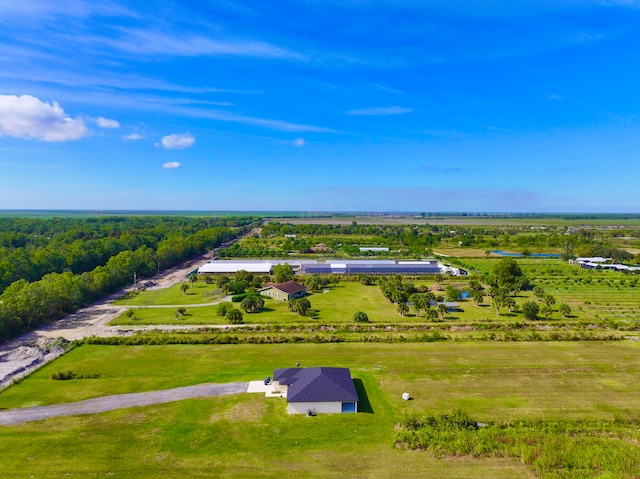 aerial view featuring a rural view