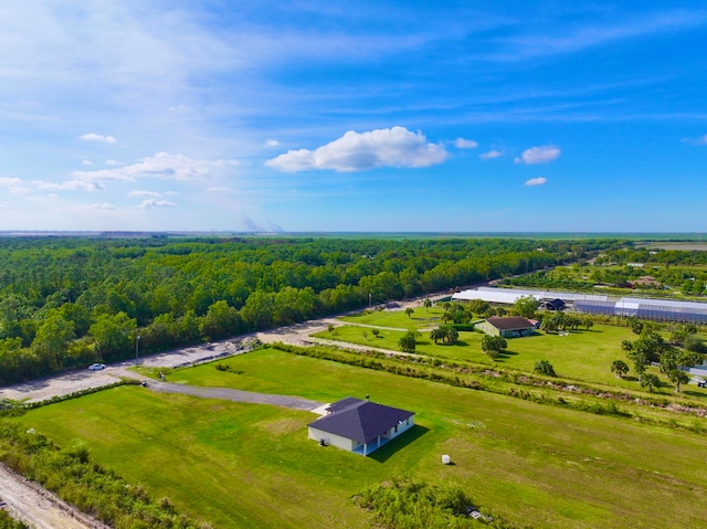 bird's eye view with a rural view