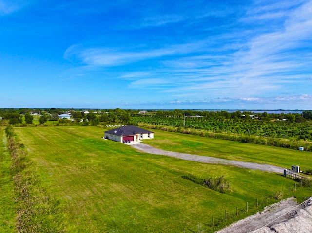 bird's eye view featuring a rural view