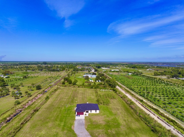 aerial view with a rural view