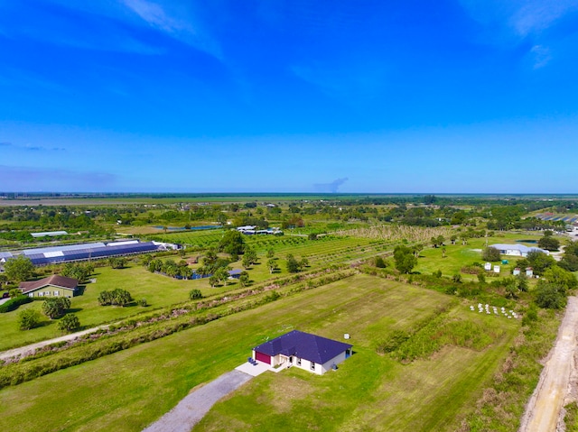 bird's eye view with a rural view