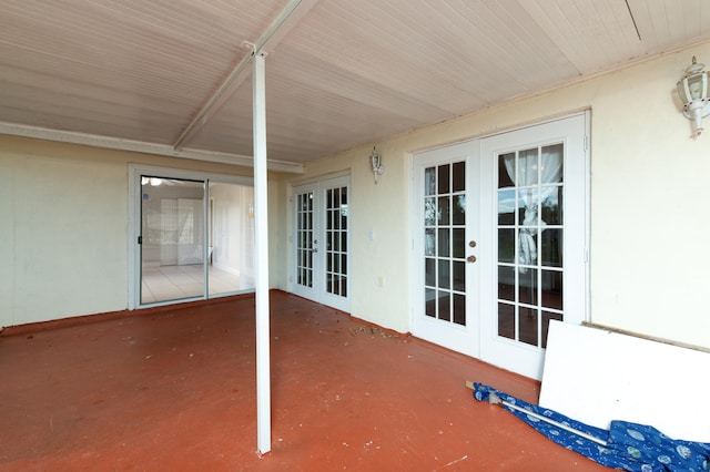 view of patio / terrace featuring french doors