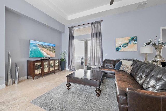 living room featuring a wealth of natural light