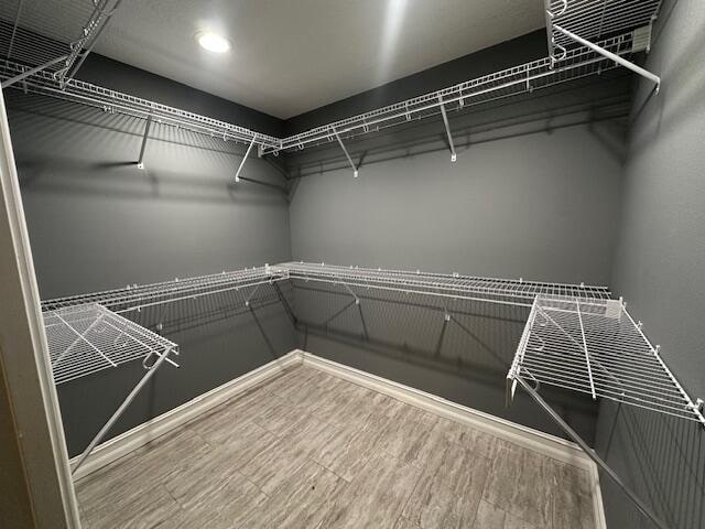 spacious closet with wood-type flooring