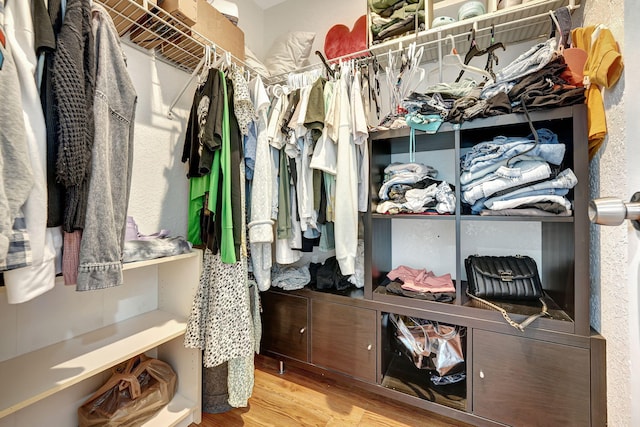 spacious closet featuring wood finished floors