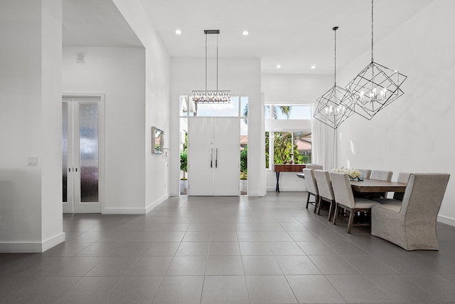 foyer with a high ceiling