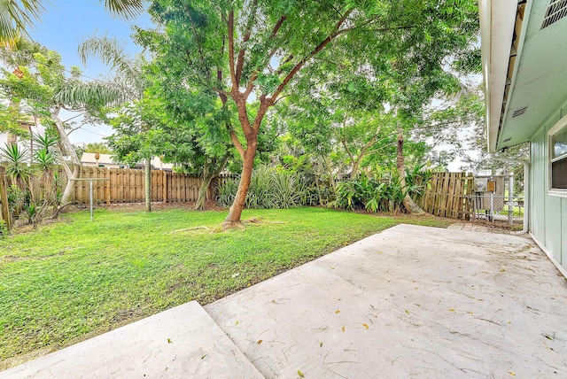 view of yard with a patio area