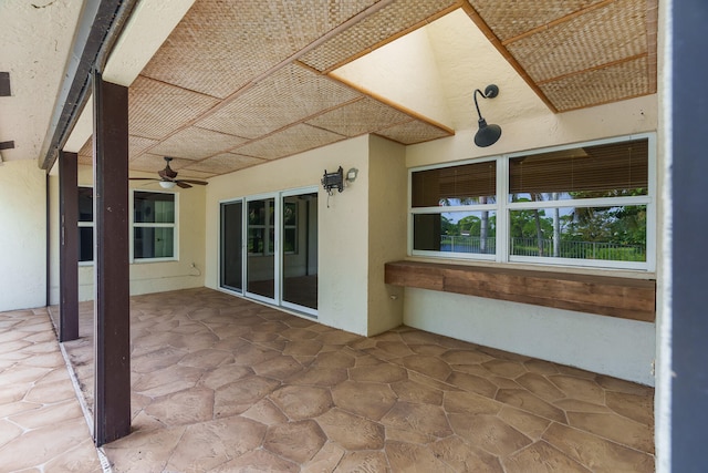 view of patio with ceiling fan