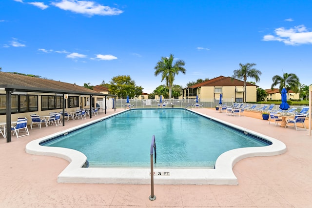 view of pool featuring a patio area