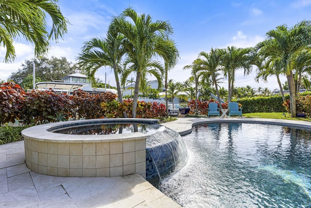 pool with a patio area