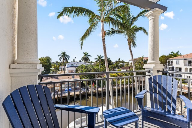 balcony with a water view