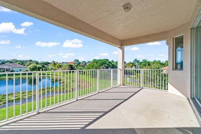 balcony with a water view