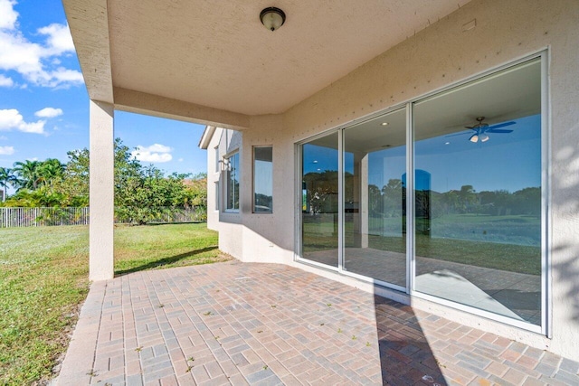 view of patio / terrace with ceiling fan