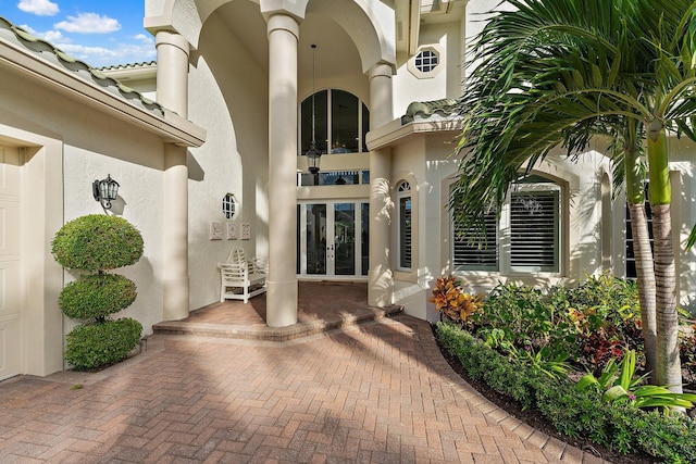 property entrance with french doors