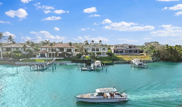 property view of water featuring a dock