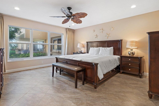 bedroom with ceiling fan