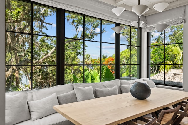 sunroom with plenty of natural light