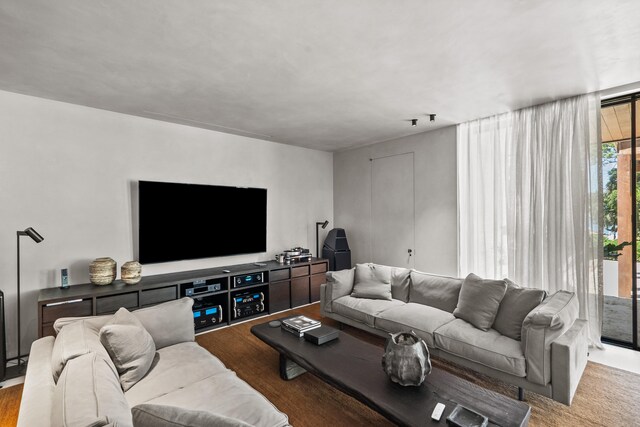 living room featuring hardwood / wood-style flooring