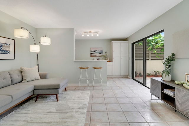 view of tiled living room