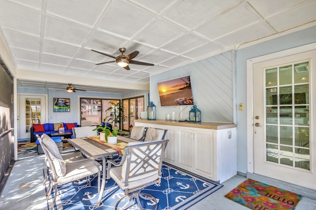 interior space featuring an outdoor living space