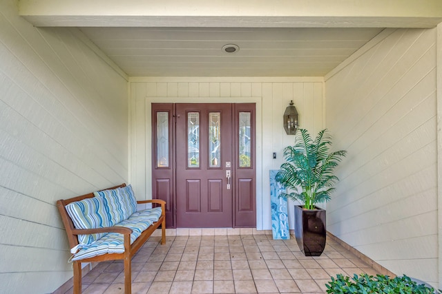 entrance to property with a porch