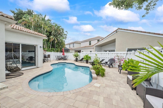 view of pool with a patio area