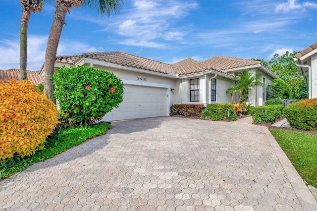 view of front of house with a garage