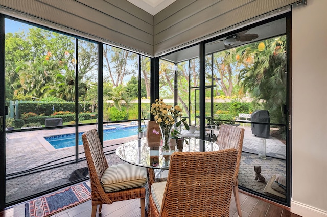 view of sunroom