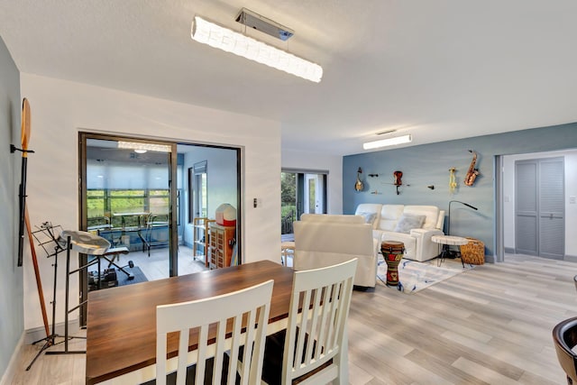 dining area featuring light hardwood / wood-style flooring