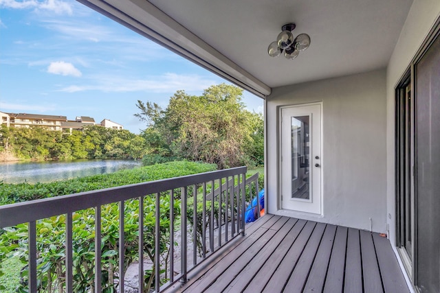 balcony with a water view