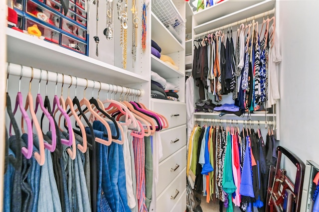 spacious closet with carpet floors