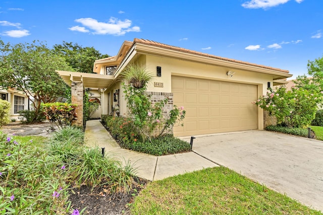 view of front of house with a garage