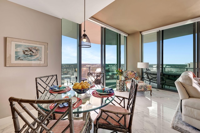 interior space featuring expansive windows