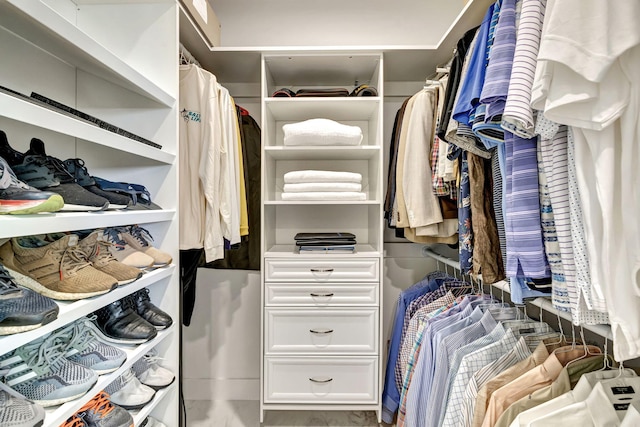 view of walk in closet